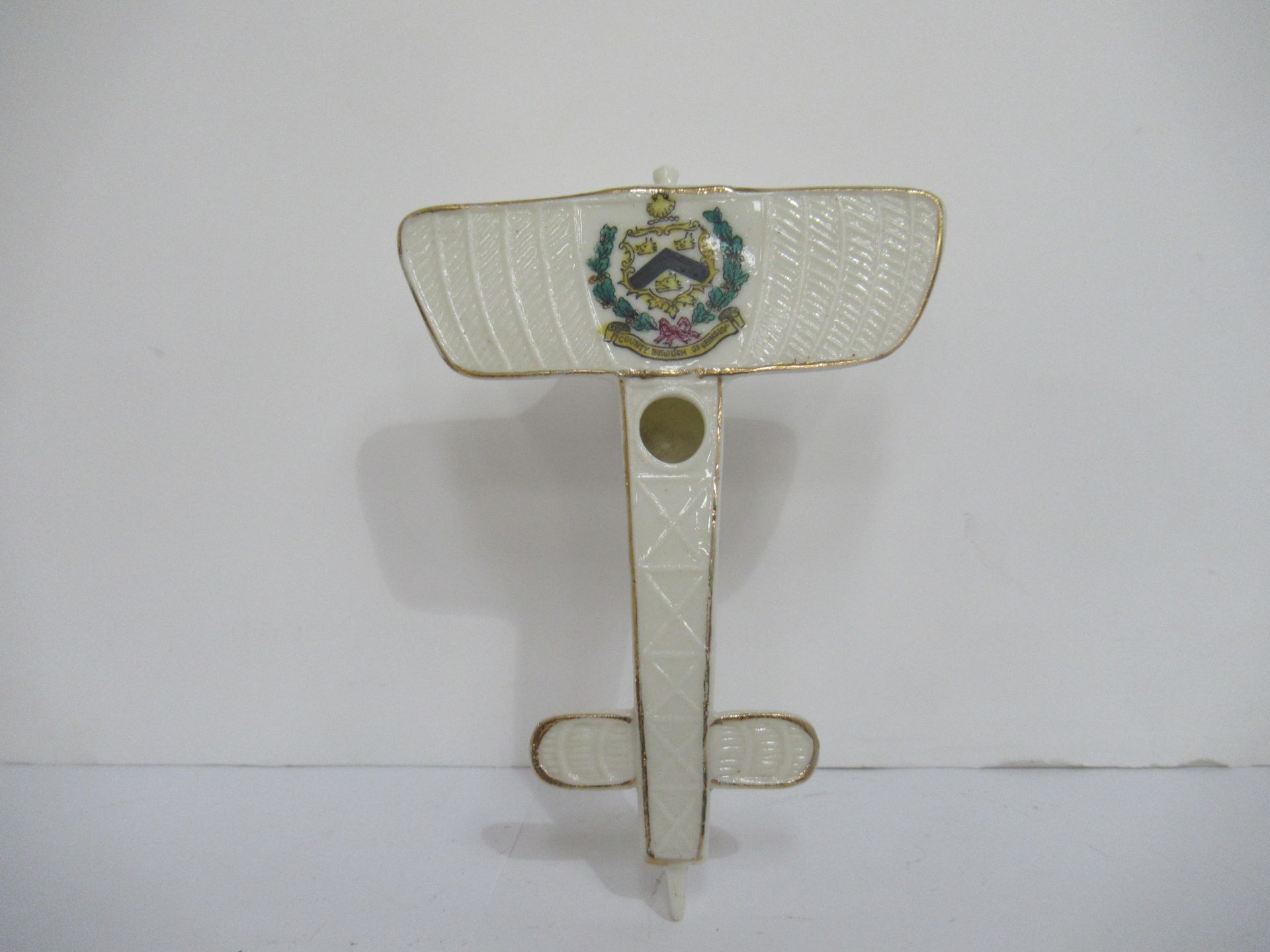 Crested china Clifton model of aeroplane with Grimsby coat of arms - Bild 5 aus 9