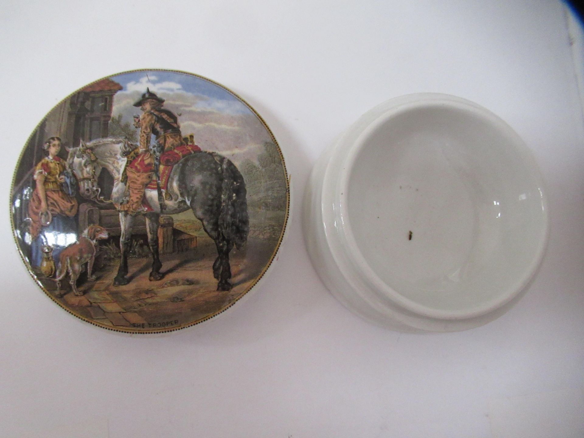 6x Prattware ceramic lids including 'Persuasion', 'The Chin-Chew River', 'Wouvermann Pinx', 'P. Wouv - Bild 7 aus 28