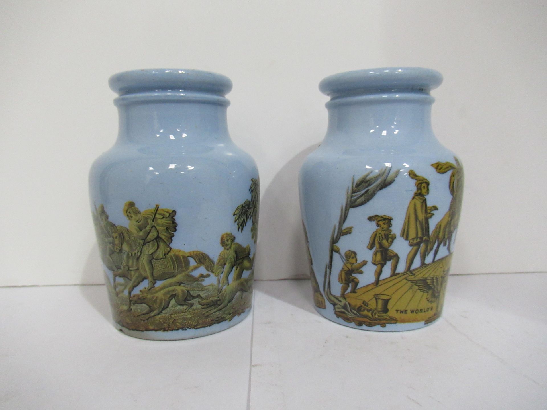 2x Prattware blue jars, one Shakespeare 'The Worlds a Stage' - Image 4 of 27