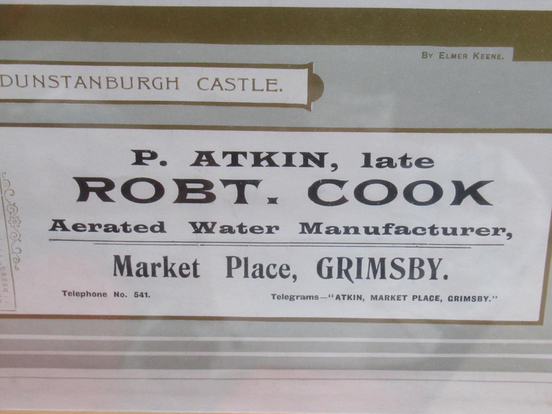 2x P. Atkin late Robt. Cook aerated water manufacturer 1908 calendars titles "Bamburgh Castle" and - Image 6 of 11