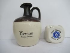 Peter Dawson scotch whisky advertising jug and Ash Tray