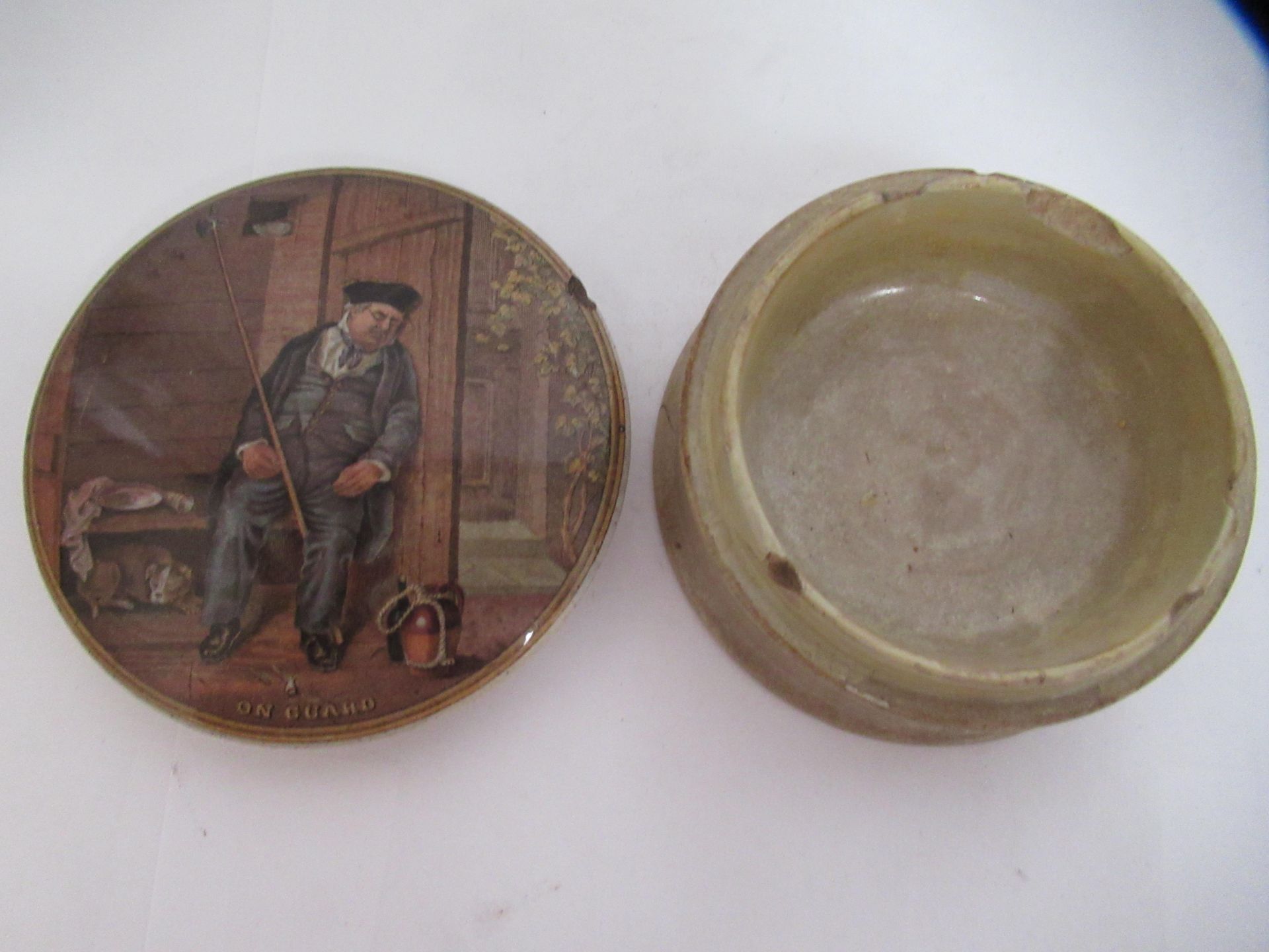 6x Prattware ceramic lids including 'On Guard', 'The Rivals', 'The Cavalier', and 'Peace' - Image 14 of 37