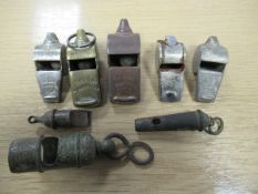 8x assorted whistles to include 4x 'Acme Thunder's '