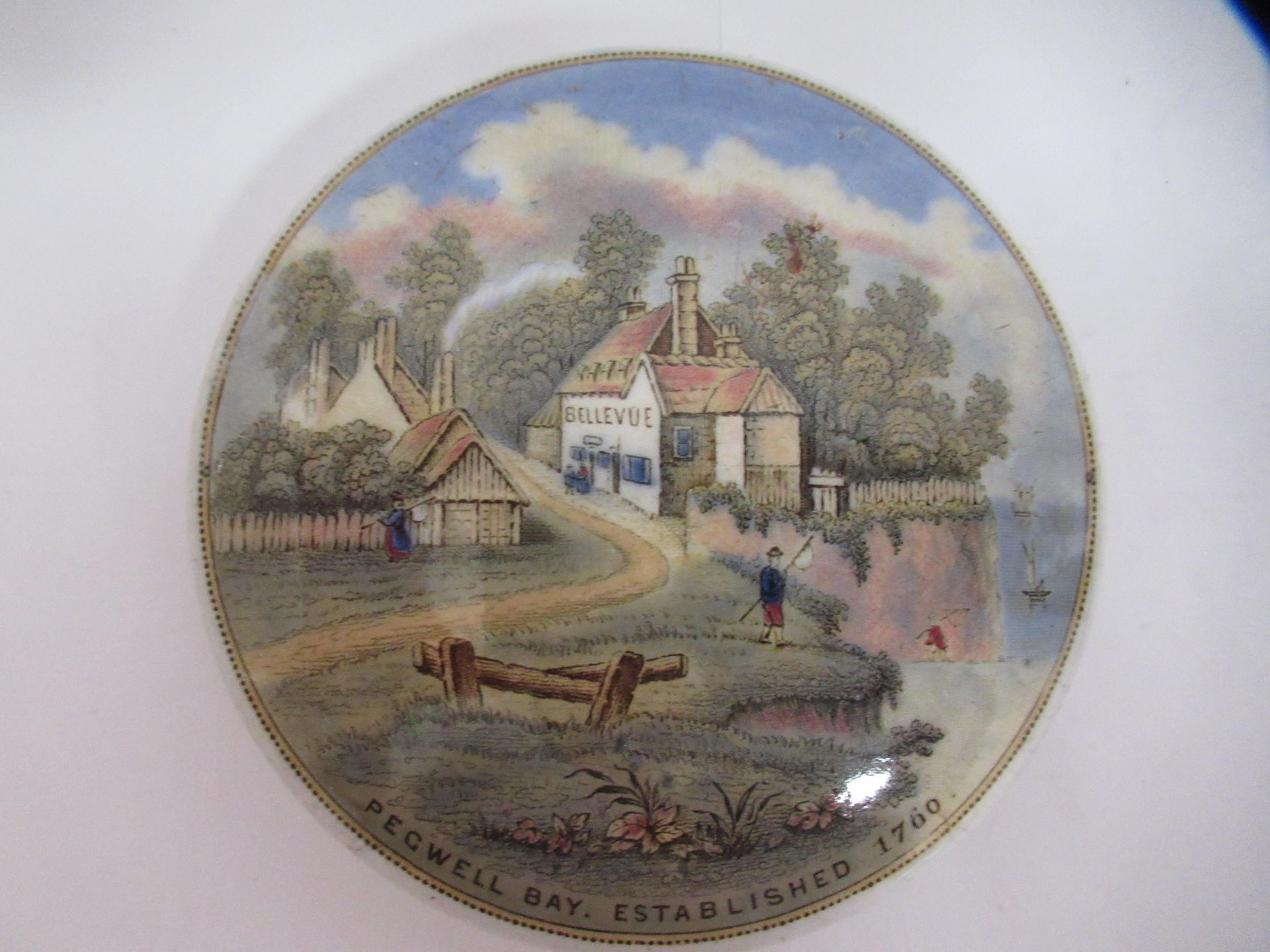 6x Prattware ceramic lids including 'Pegwell Bay', 'Low Life', 'Paris Exhibition 1878', 'Holborn Via - Image 2 of 23