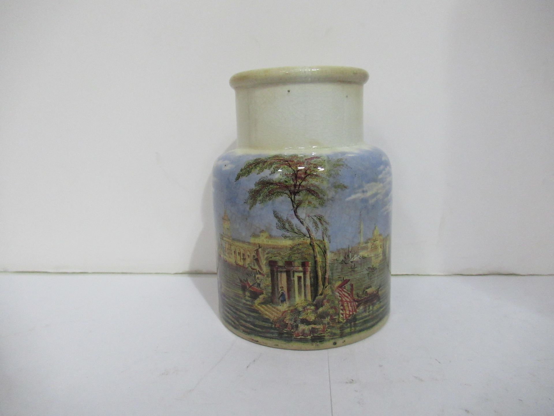 6x Prattware painted jars including one depicting Venice - Image 30 of 42