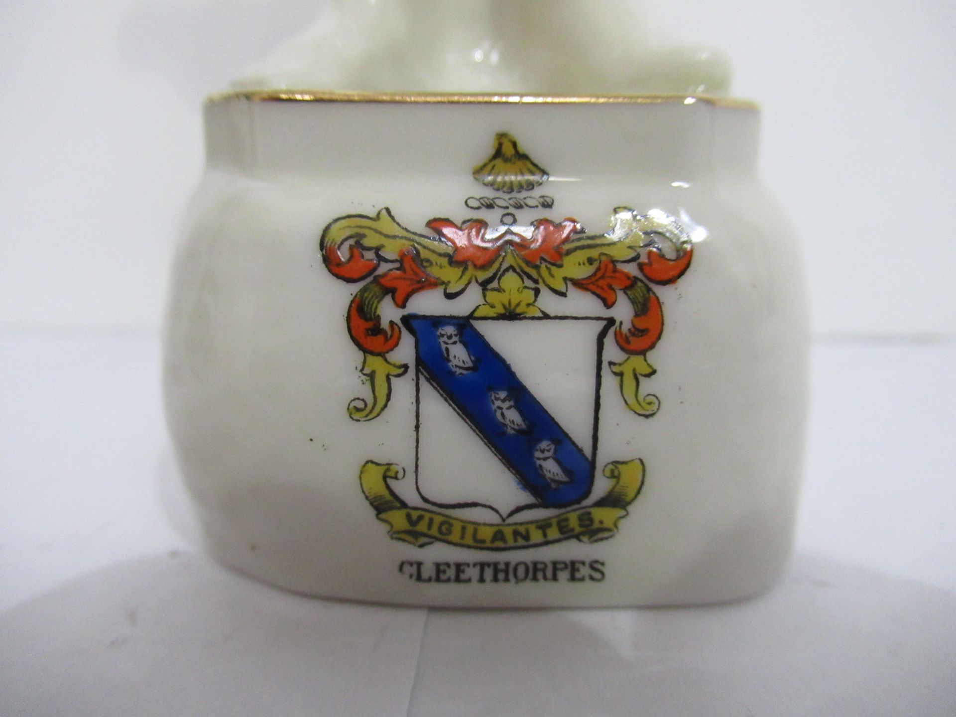 2x Crested China figures of the Leaking Boot' both with Cleethorpes coat of arms - Image 6 of 13