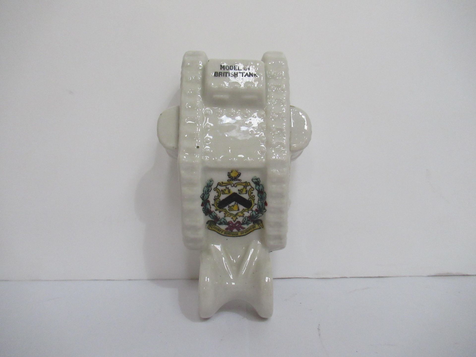 Crested China waterfall heraldic 'model of a British Tank' with Grimsby coat of arms (125mm x 75mm) - Image 5 of 10