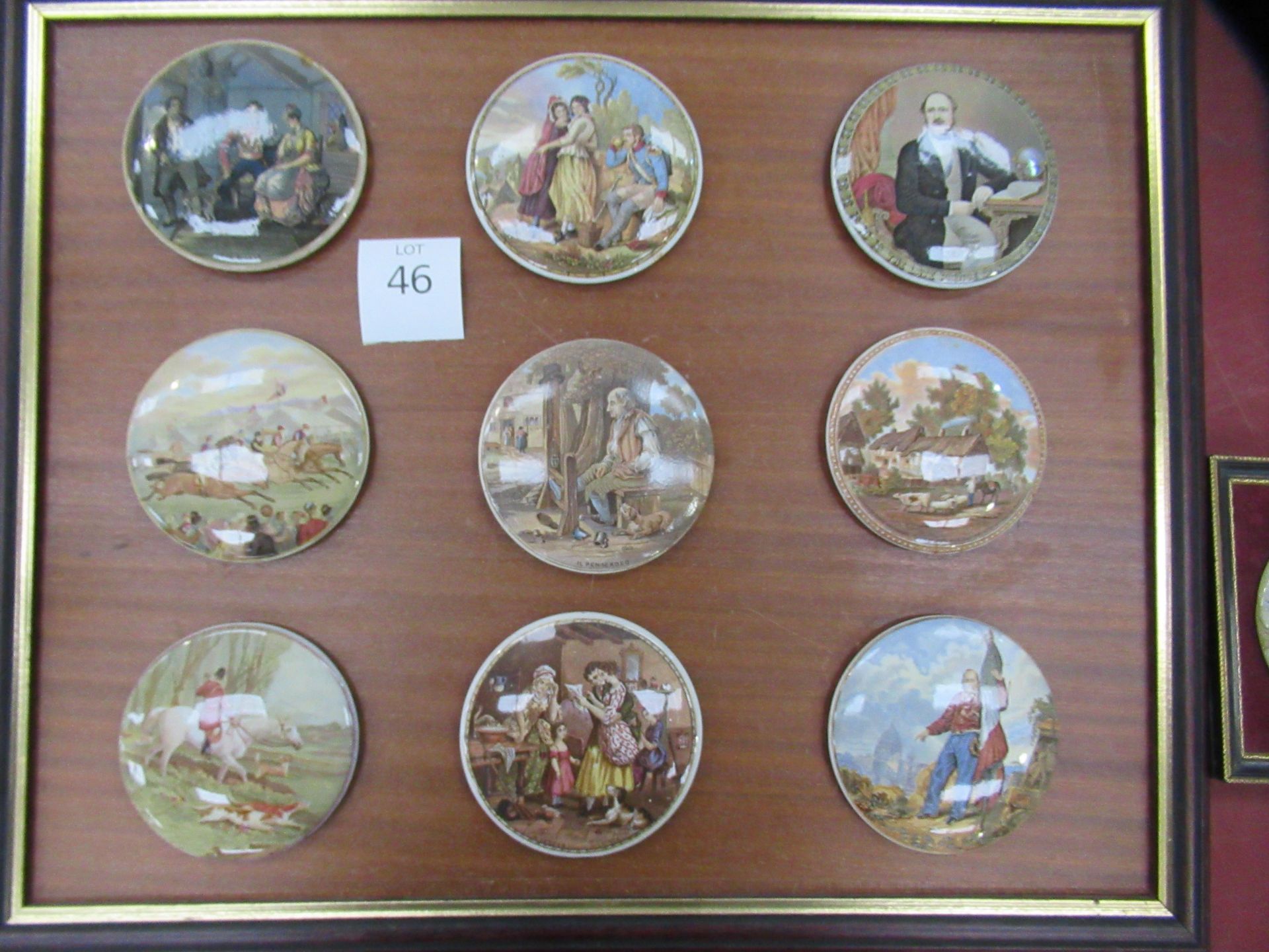 10x Prattware lids laid in mountable frame (9x in one, 1x in one) - Image 2 of 12