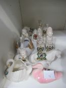 A selection of animal crested china with the Grimsby coat of arms