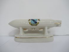 Crested China Alexandra model of airship with Cleethorpes coat of arms