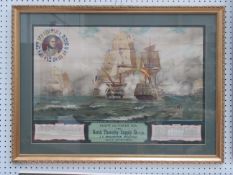 North Thorsby Supply Stores, J.F. Broughton 'The Battle of Trafalgar Oct 21 1805' 1905 calendar in f