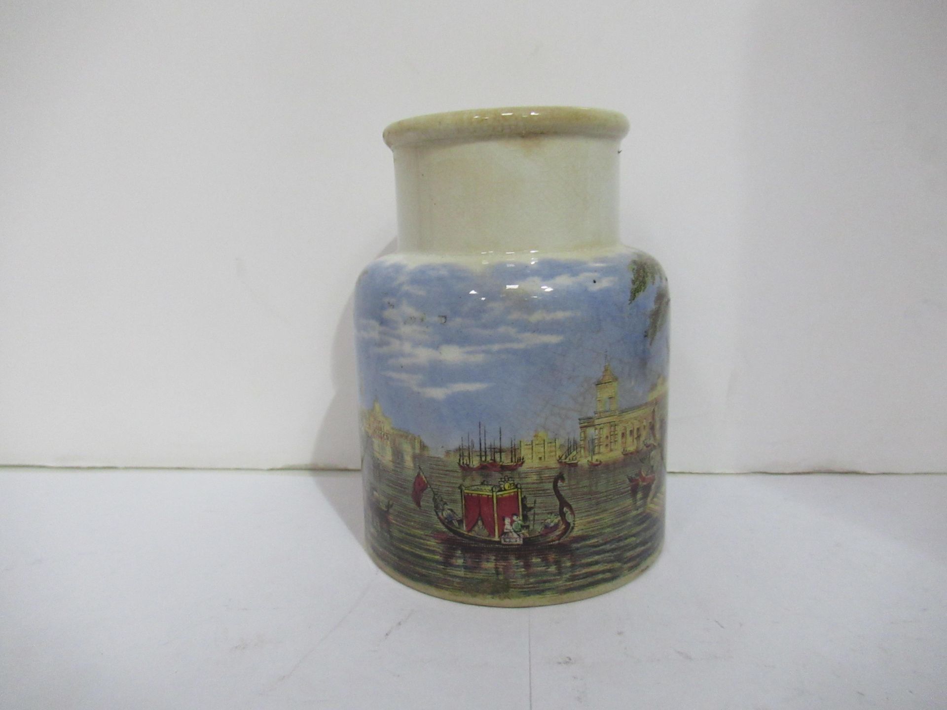 6x Prattware painted jars including one depicting Venice - Image 29 of 42