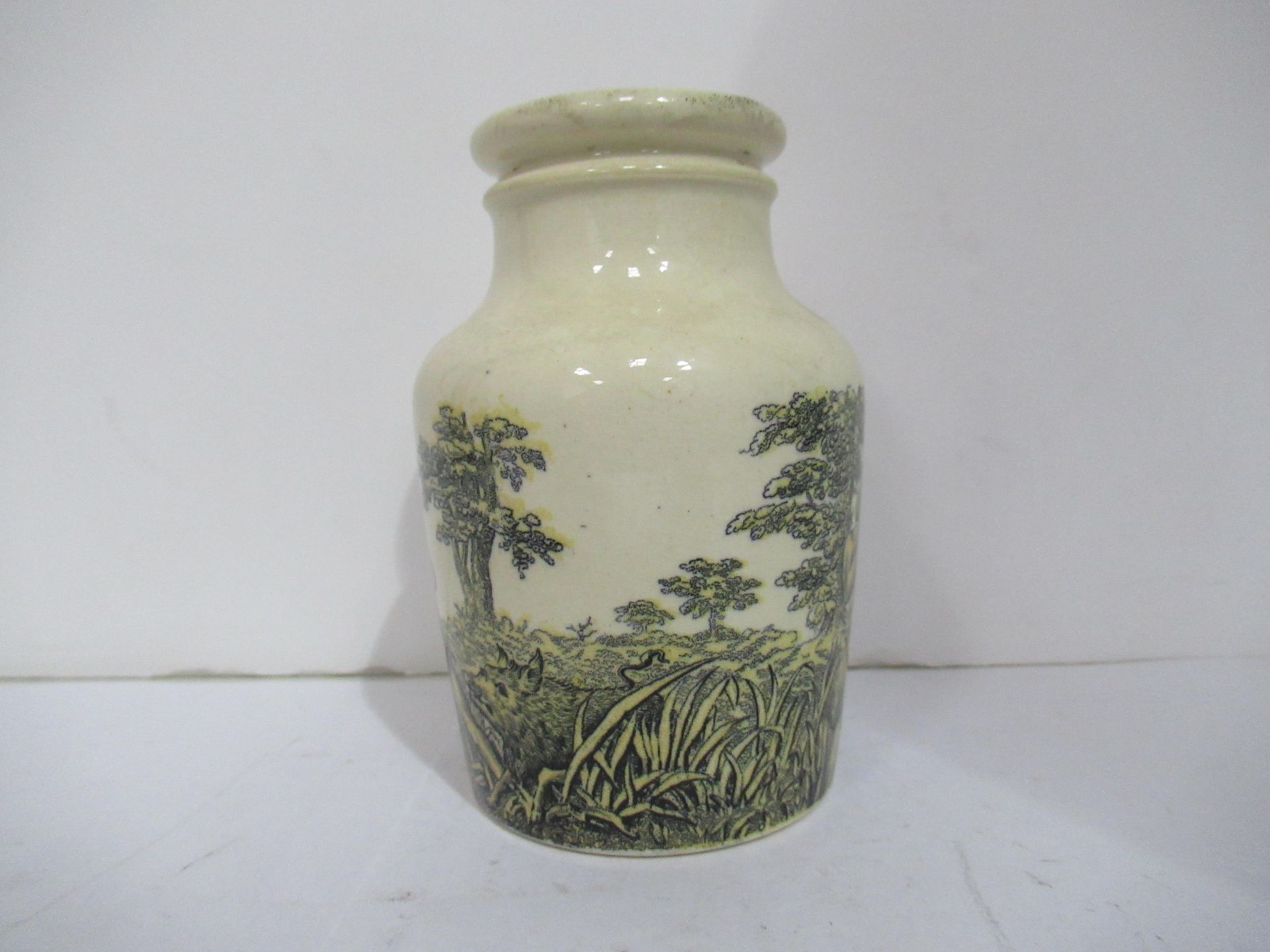 6x Prattware painted jars including one depicting Venice - Image 16 of 42