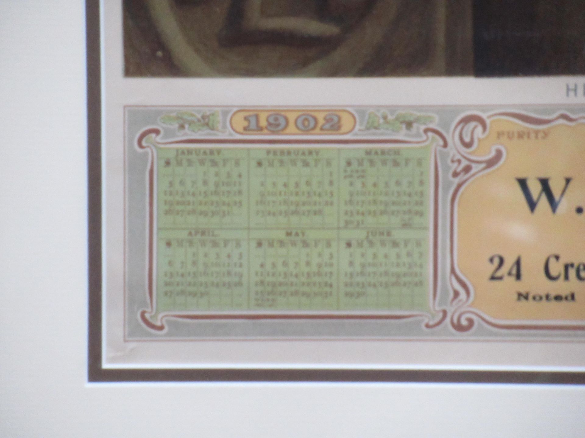 W.H Watson 24 Crescent Street, Grimsby Tower Tea 'His Majesty King Edward VII' 1902 calendar in fram - Image 4 of 6