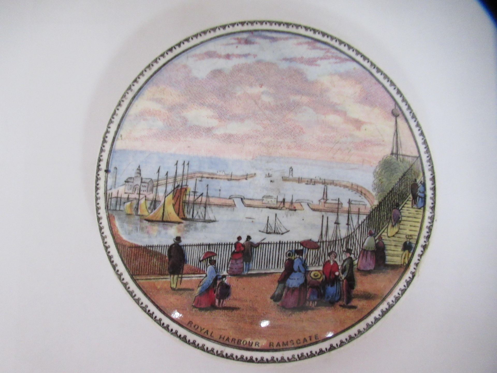 6x Prattware ceramic lids including 'Royal Harbour Ramsgate', 'Uncle Toby', and 'The Times' - Image 2 of 28