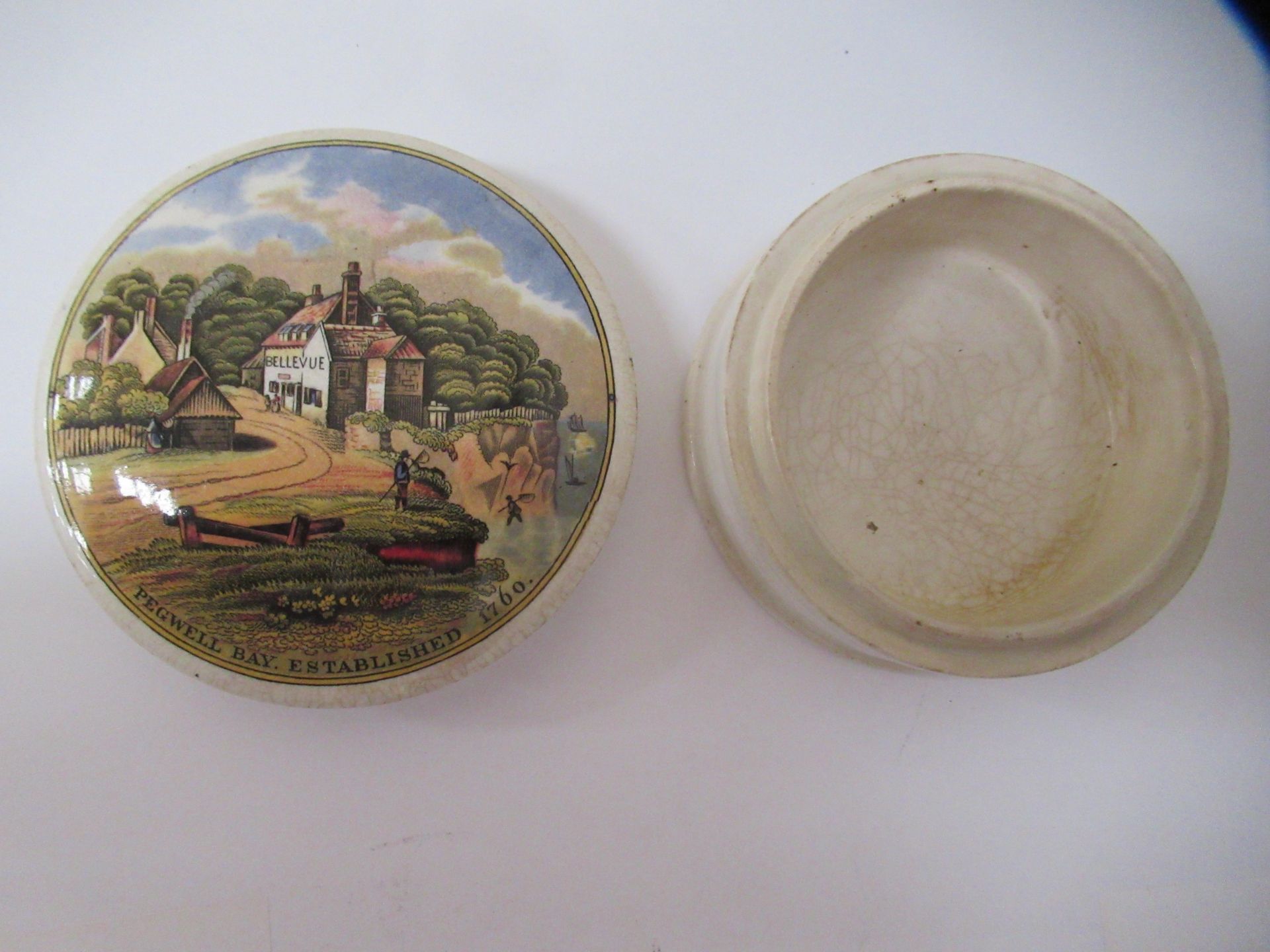 6x Prattware ceramic lids including 'Shakespeare House', 'Pegwell Bay', 'Philadelphia Exhibition 187 - Image 2 of 28