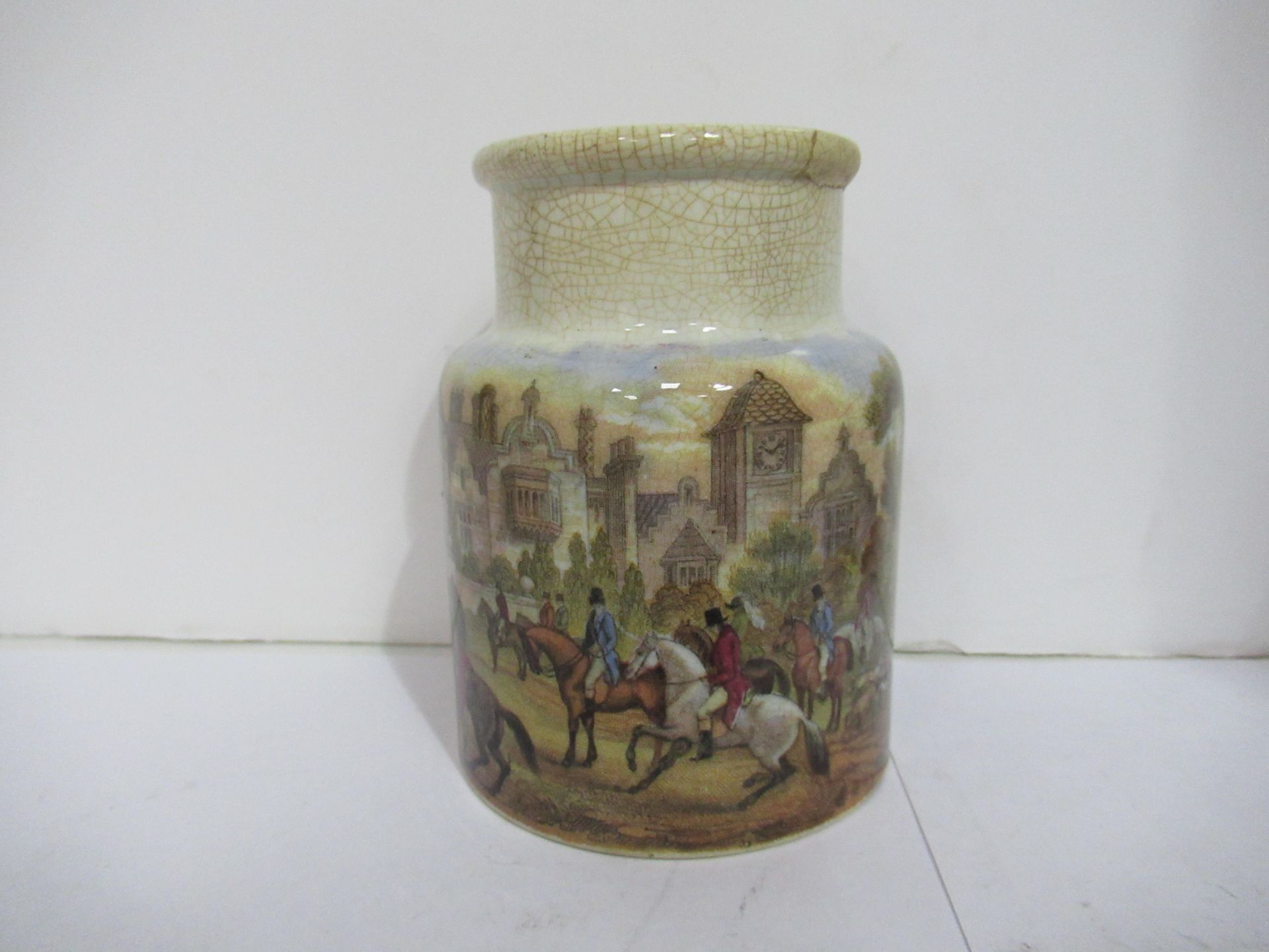 6x Prattware painted jars including one depicting Venice - Image 35 of 42