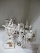 A selection of monument crested china (mostly with Grimsby coat of arms)