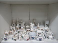 A large quantity of crested china with Cleethorpes coat of arms