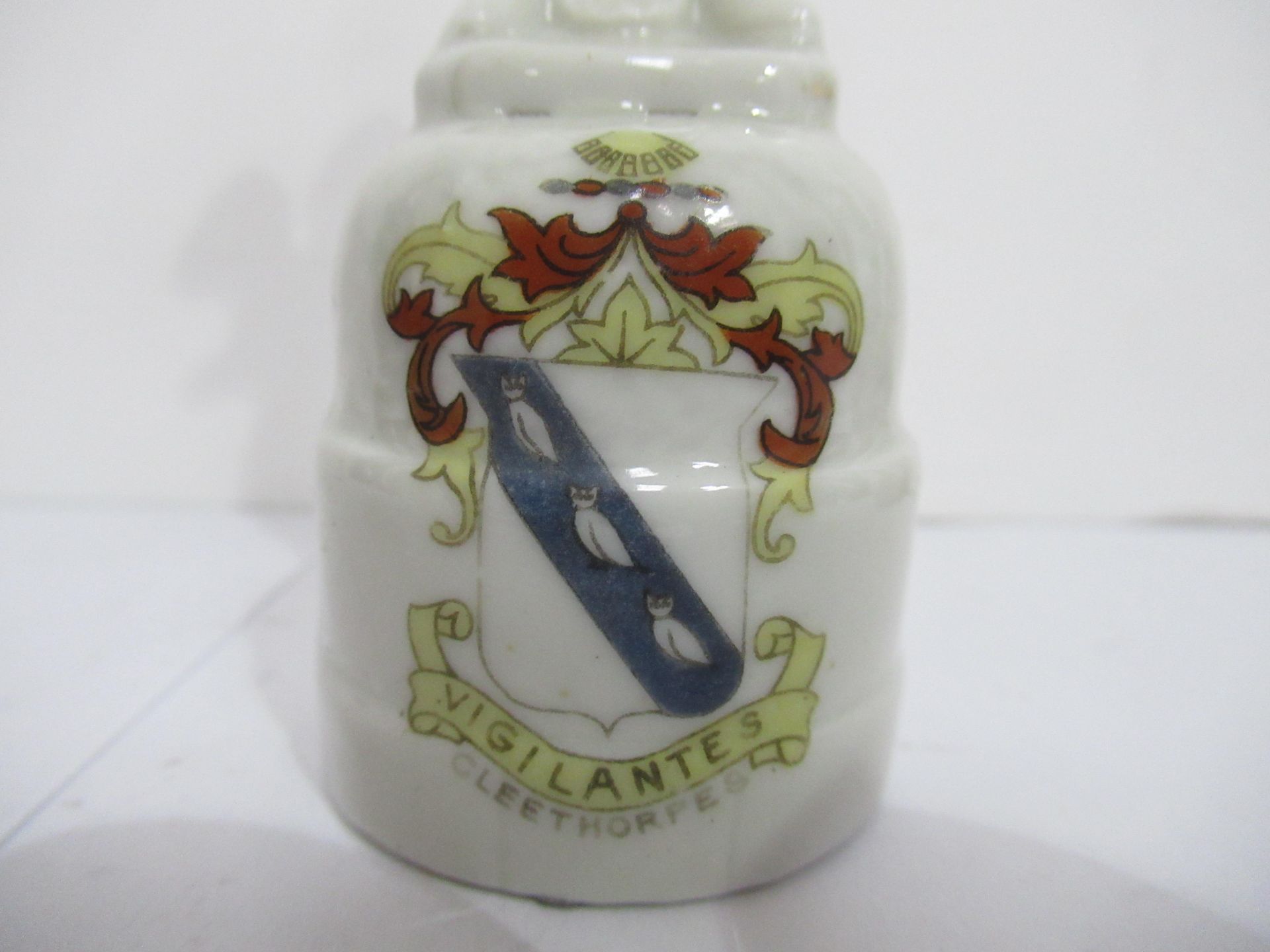 2x Crested China figures of the Leaking Boot' both with Cleethorpes coat of arms - Image 12 of 13