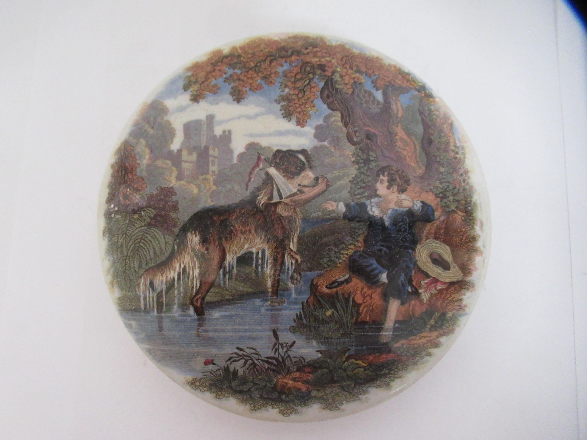 6x Prattware ceramic lids including 'Landing the Fare- Pegwell Bay', 'I See You My Boy', 'Dr Johnson - Image 20 of 25