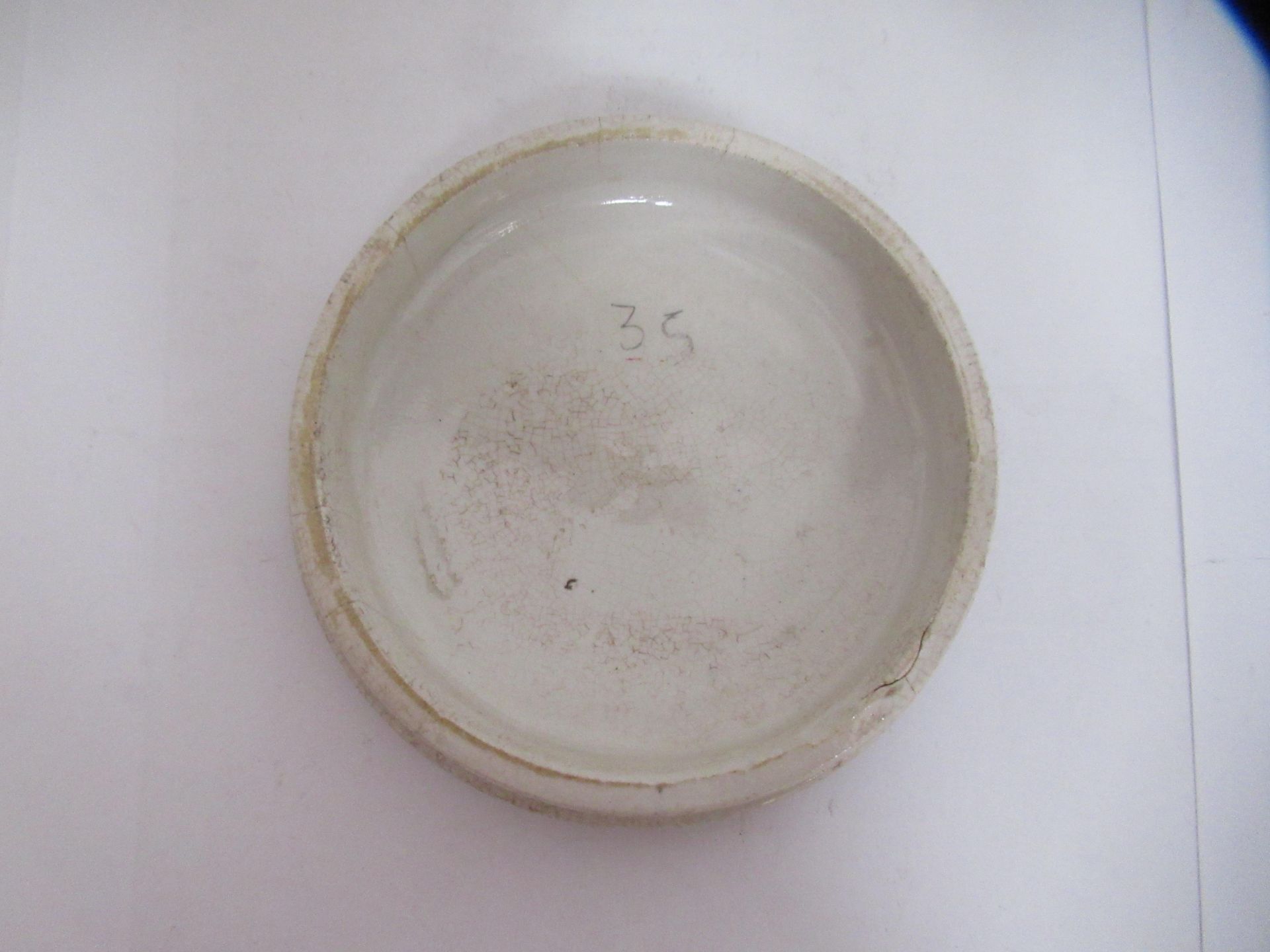 6x Prattware ceramic lids including 'The Best Card', 'Wimbledon July 2nd 1860', 'The Village Wedding - Image 21 of 22