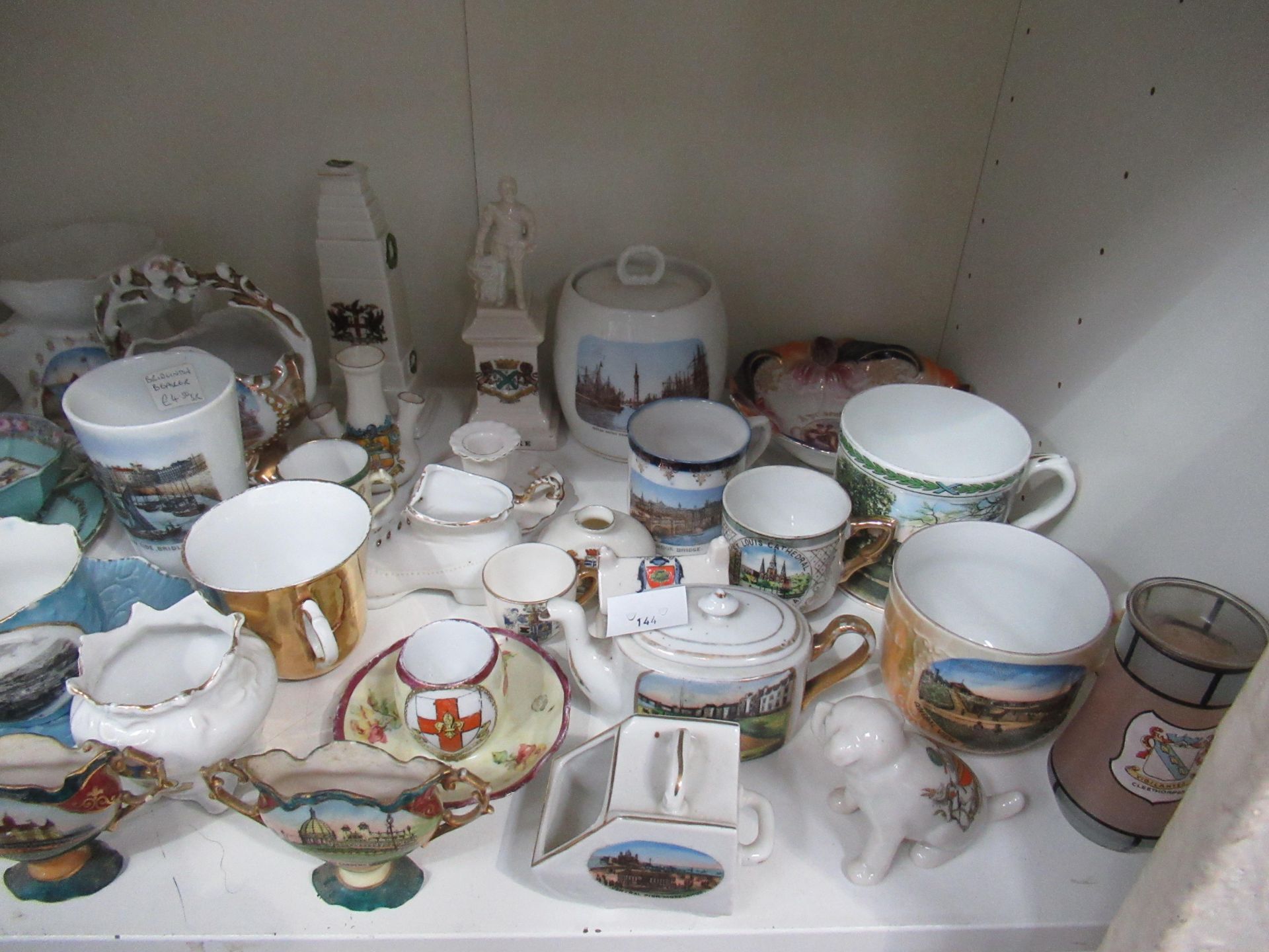 A shelf of assorted crested ceramics, from various locations, including Plymouth, Morcombe, Great Ya - Image 3 of 3
