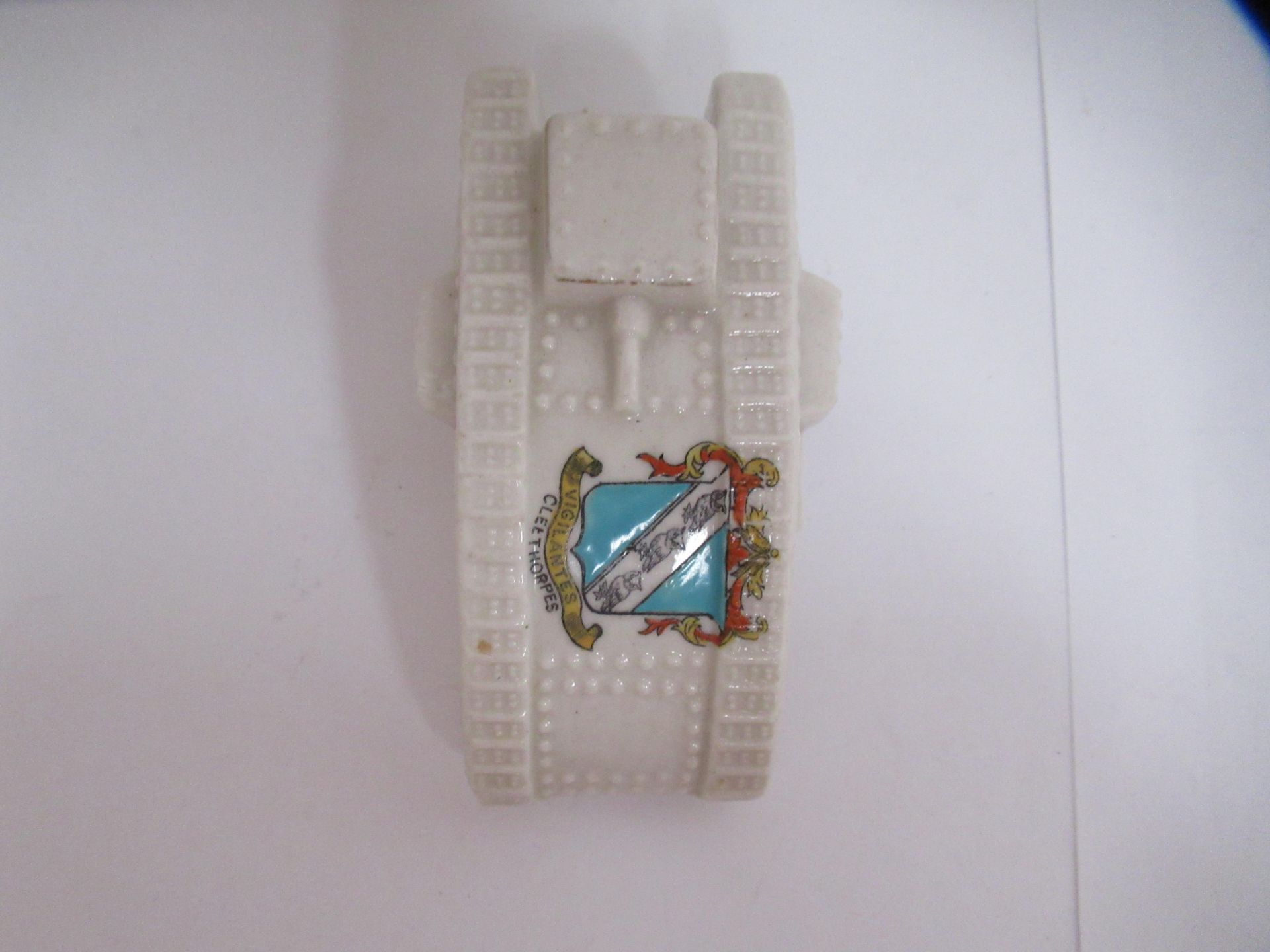 Crested China waterfall heraldic 'model of a British Tank' with Cleethorpes coat of arms - Image 6 of 9
