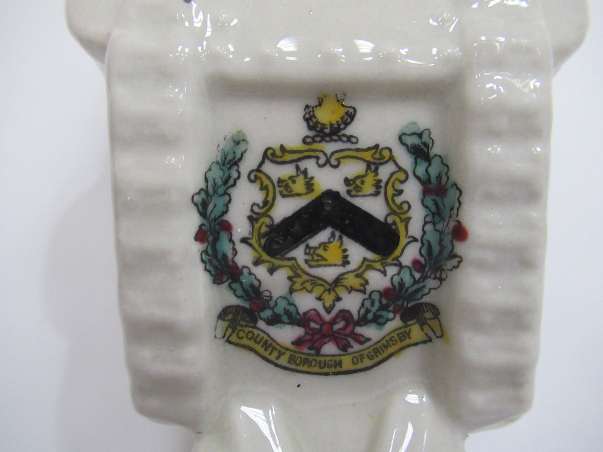 Crested China waterfall heraldic 'model of a British Tank' with Grimsby coat of arms (125mm x 75mm) - Image 6 of 10