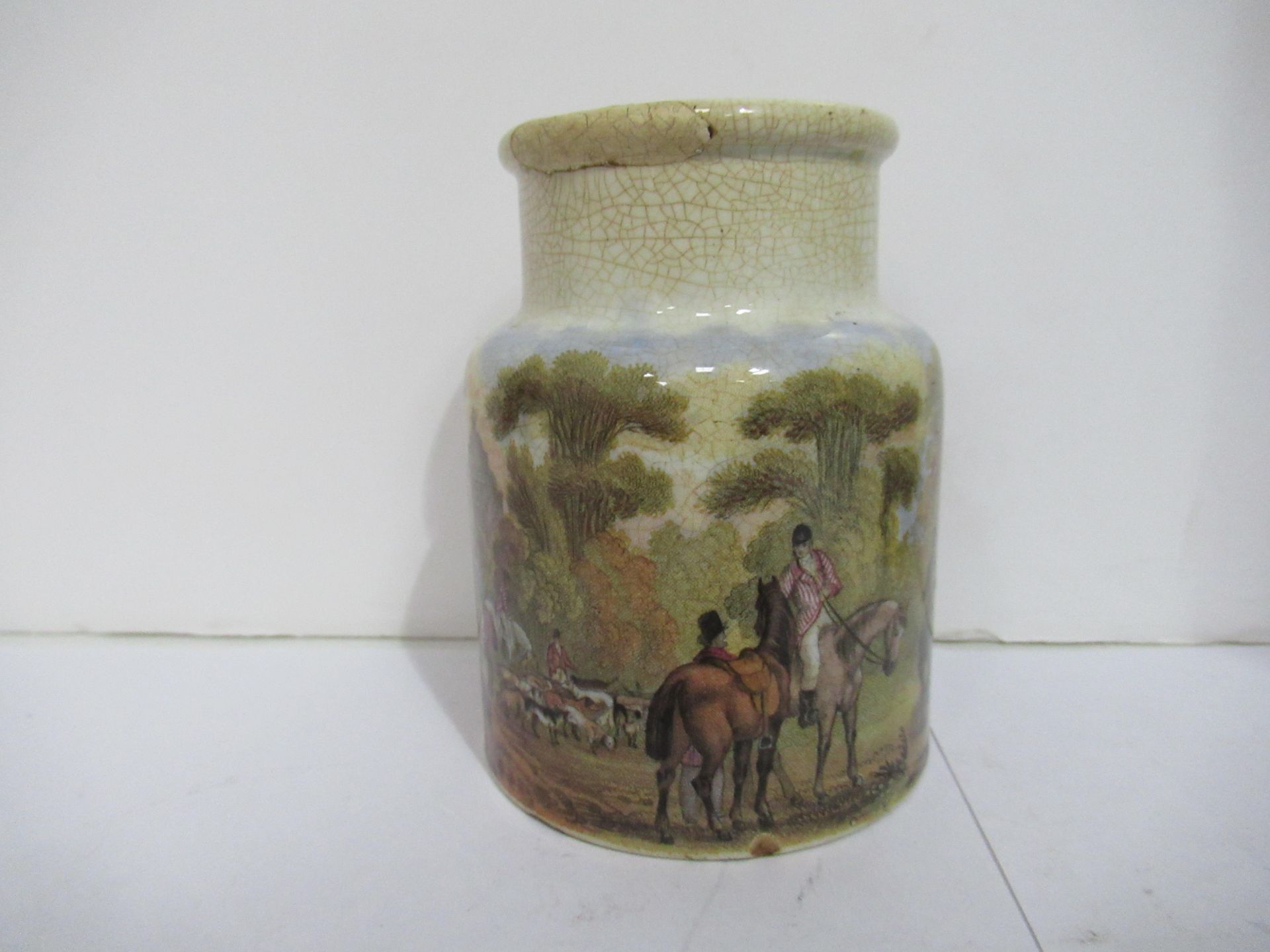 6x Prattware painted jars including one depicting Venice - Image 36 of 42