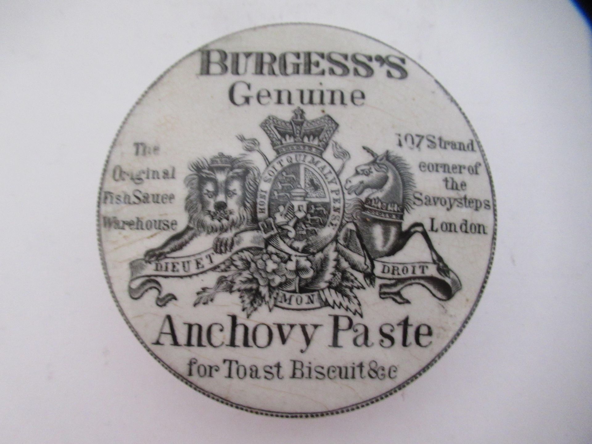 5x Advertising ceramic lids including 'Burgess Anchovy Paste', 'Co-Op Army and Navy potted Meats', ' - Bild 10 aus 20