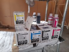 9 x boxes of Neo Pigment Ink; white, yellow, cyan, black, magenta (6 bottles to a box)
