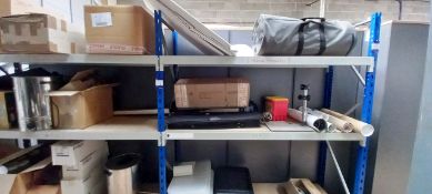 Contents to Rack to include Signage Stands, Various Swagelok Components, 2 x 30Ltr Hot Water Boiler,