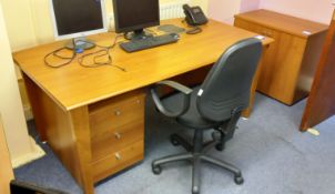 Executive Desk with Office Chair, 2 x Pedestals & Small Cabinet 1800 x 960
