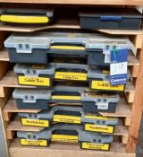 Quantity of Various Tool Boxes to include Cable Ties, Heatshrink, Expanding Sleeving