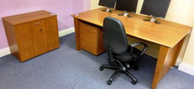 Executive Desk with Office Chair& Pedestal & Small Cabinet 1800 x 960