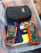 2 x Extech True RMS Industrial Multi Meters EX520 & Accessories