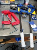 2 x Irwin Quick Grip 450mm (new) & 2 x 150mm G-Clamps