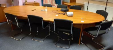 Oval Boardroom Table with 8 x Boardroom Chairs Approx. 3500 x 1600