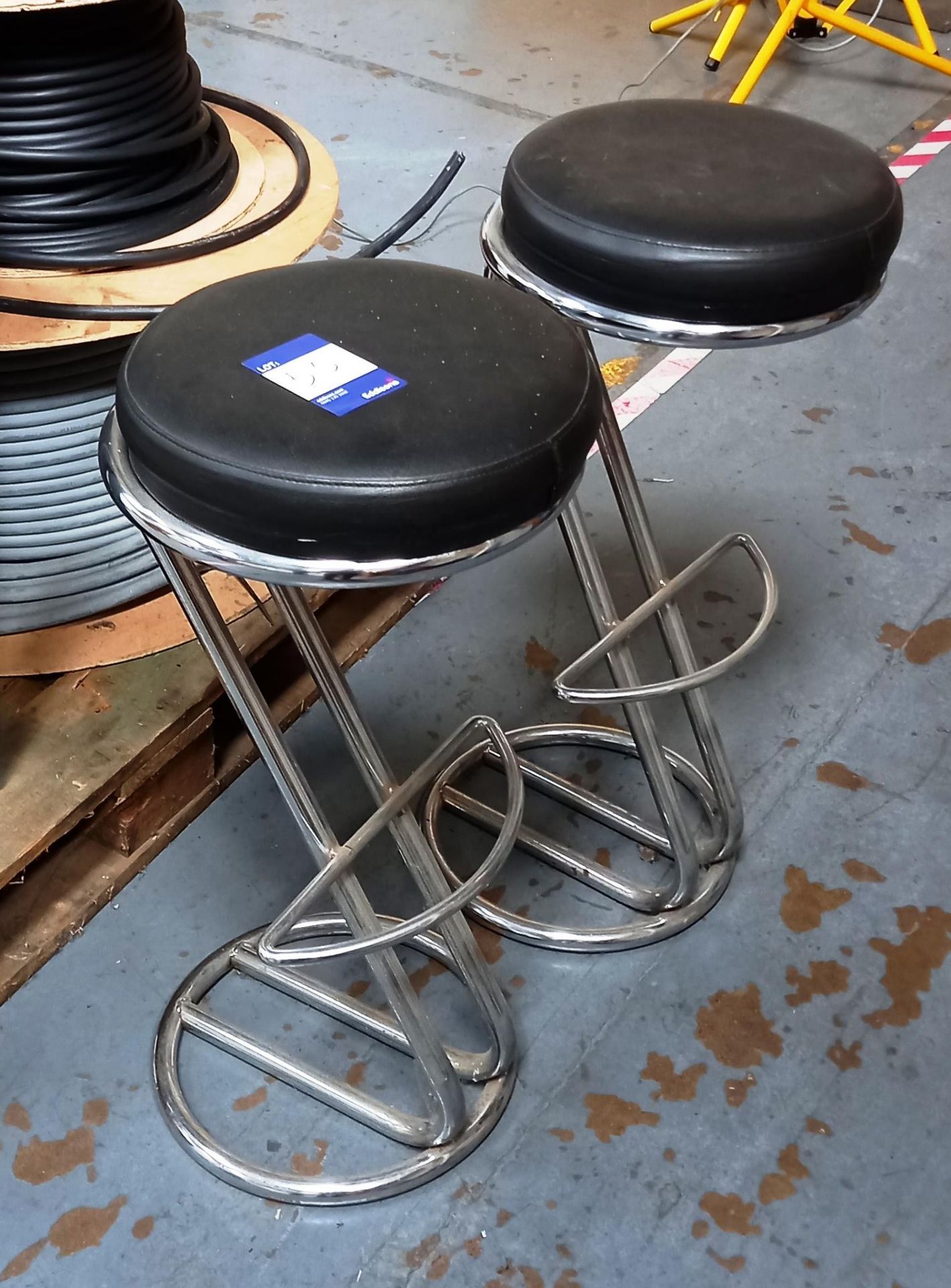 2 x Leather Stools