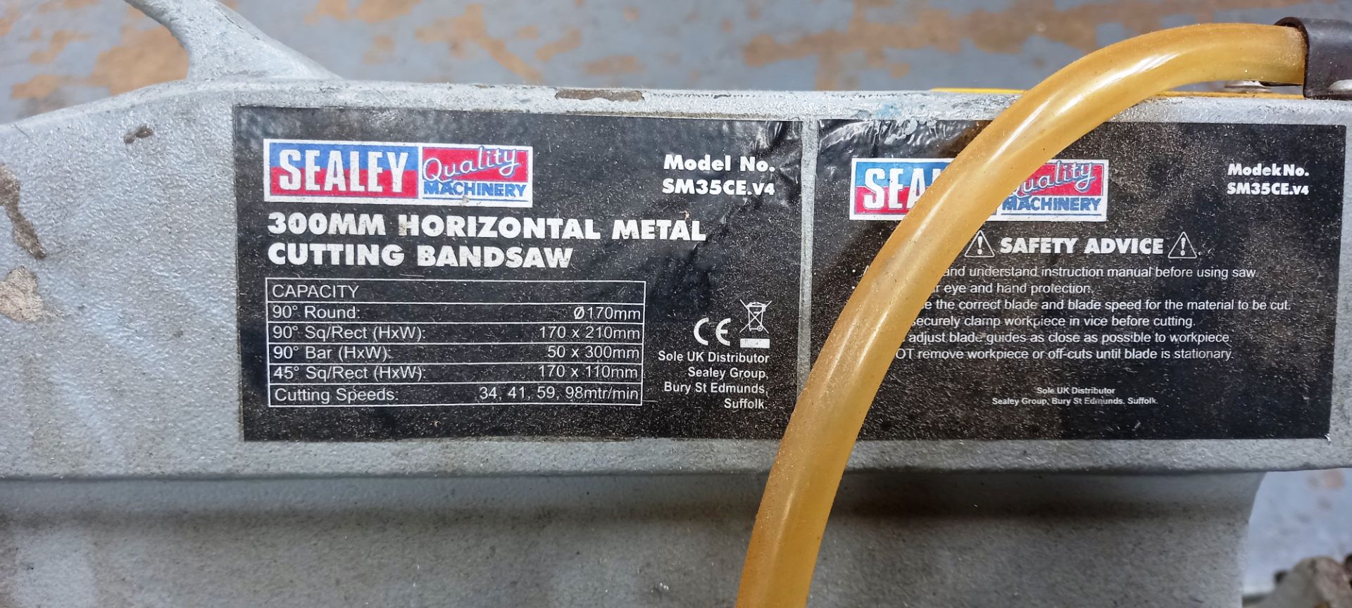 Sealey SM35CEV4 300mm Horizontal Metal Cutting Bandsaw - Image 3 of 3