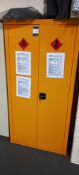 Hazardous Substance Metal Cabinet & Contents to include Acetone, N-Heptane 95%, Ethanol,