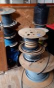 Quantity of Various Reels of Wiring – (Lot requires removal down mezzanine stairs, suitable manpower