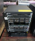 Cisco DS-C9513 Chassis Bundle, 1x DS-X9112 and 1x DS-X9304-18KS and 2x DS-X9032-SSM and 1 x DS