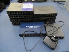 7 x Net Gear Prosafe Plus GS108E Switches, 1 x Netgear Prosafe GS108 Gigabit Switch and 1 x TP-