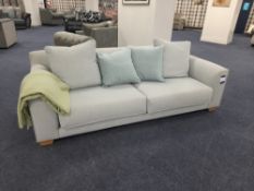John Lewis pale blue fabric upholstered, 4 seater sofa (Ex-Display)