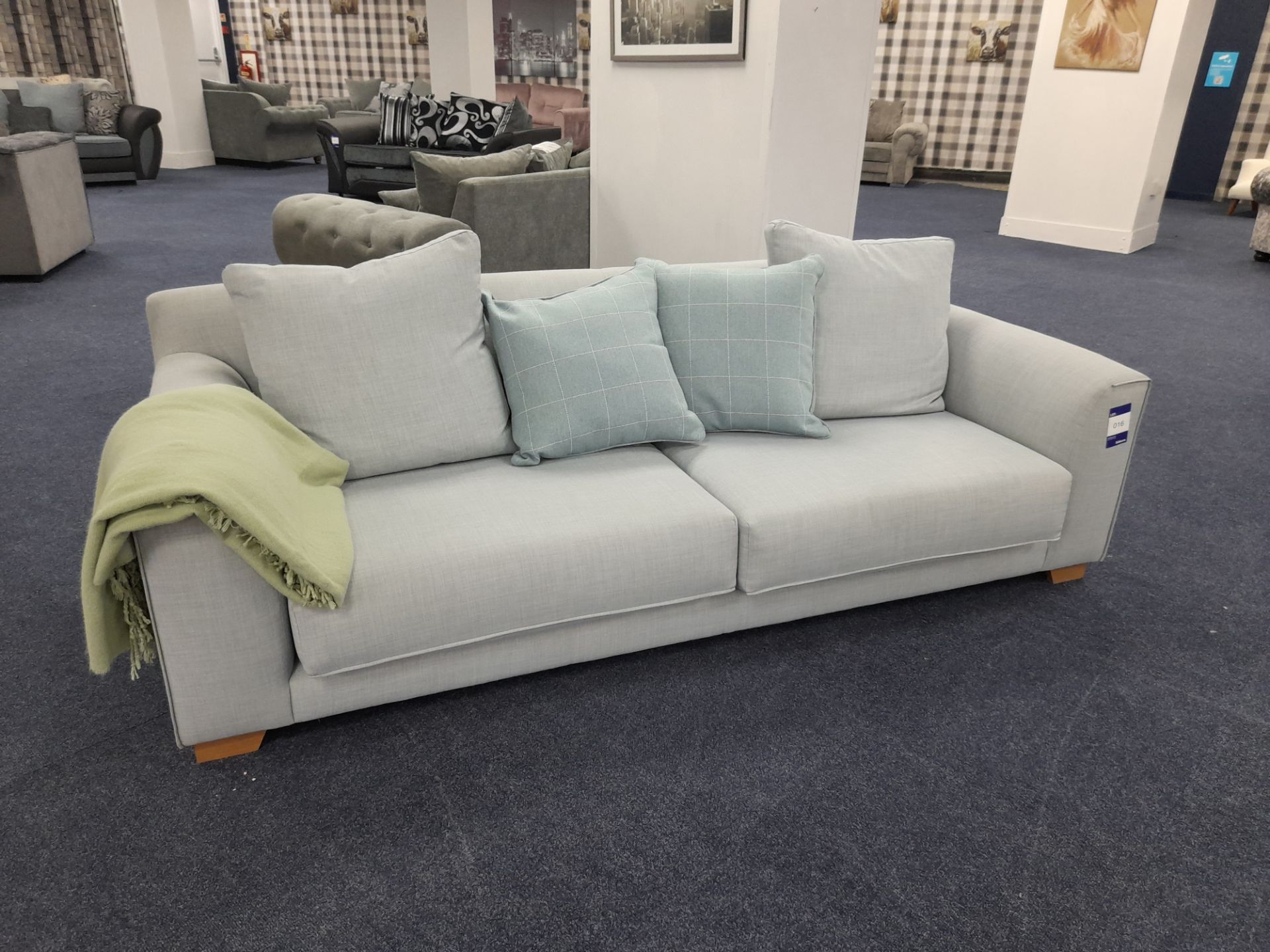 John Lewis pale blue fabric upholstered, 4 seater sofa (Ex-Display) - Image 2 of 8