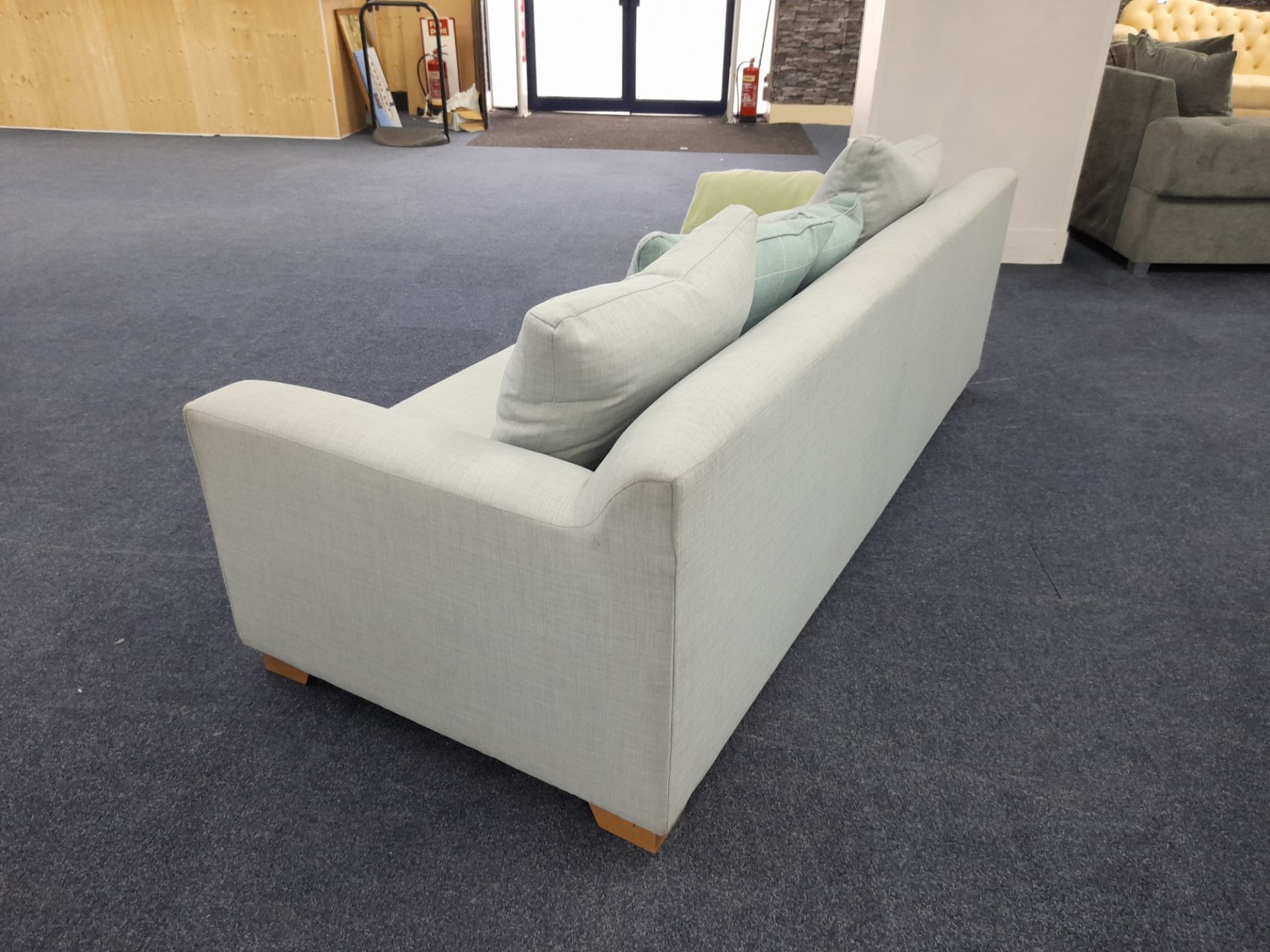 John Lewis pale blue fabric upholstered, 4 seater sofa (Ex-Display) - Image 5 of 8