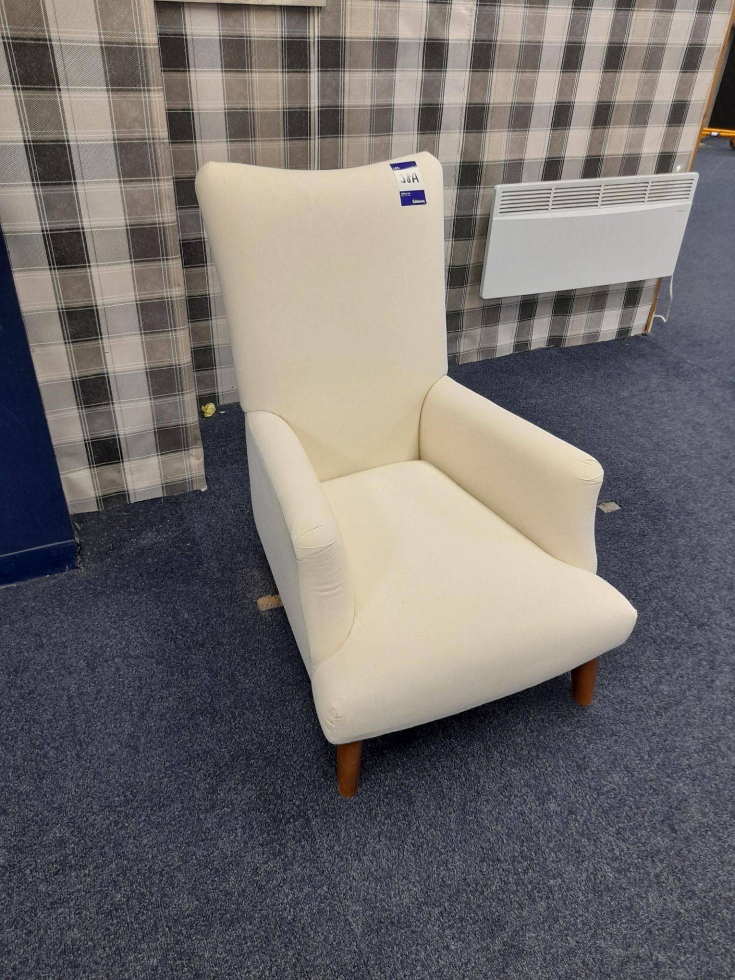 Cream fabric upholstered high back armchair (Ex-Display) - Image 2 of 3