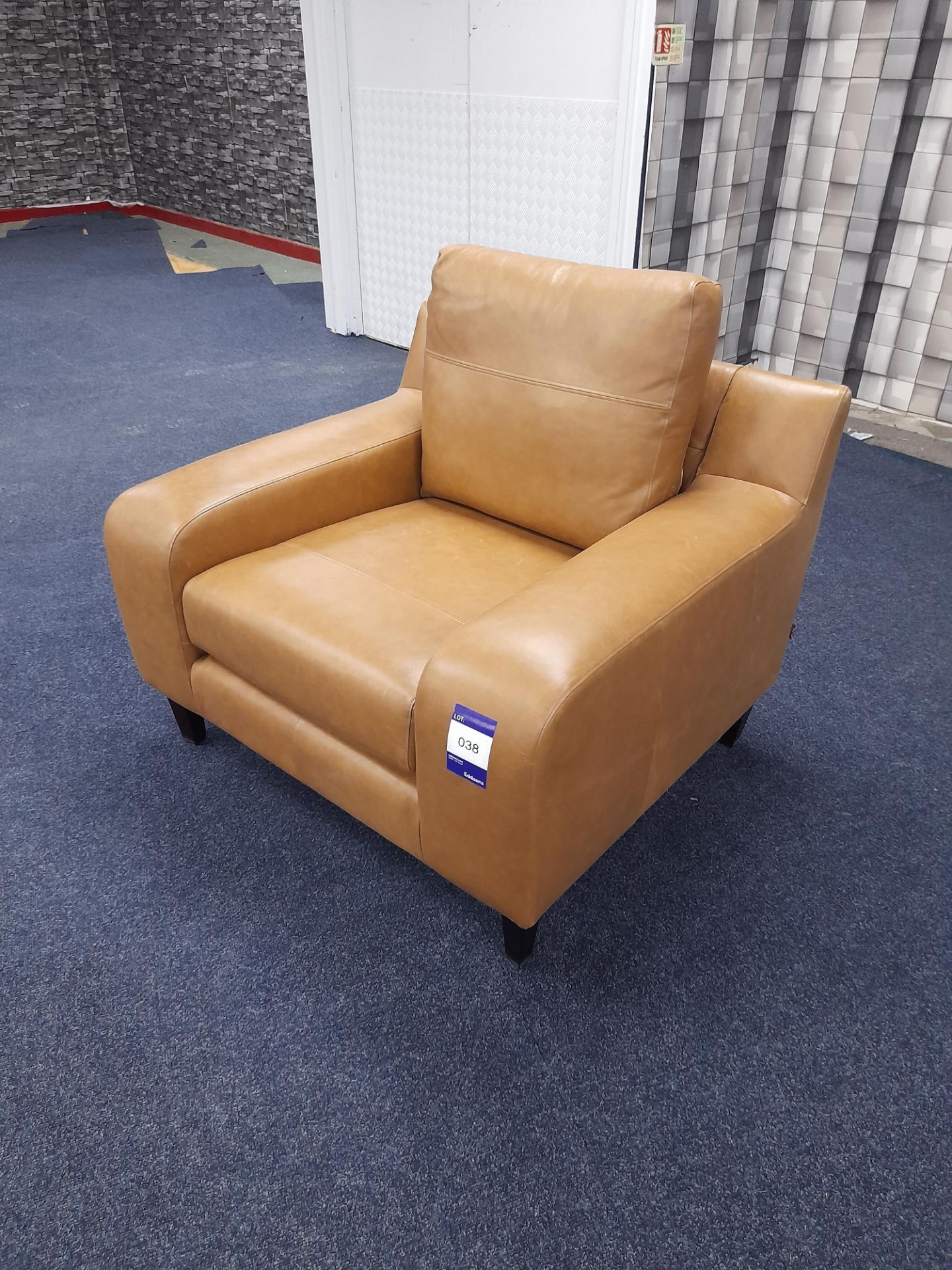 Tan leather upholstered armchair (Return – Slight damage to rear) - Image 2 of 6